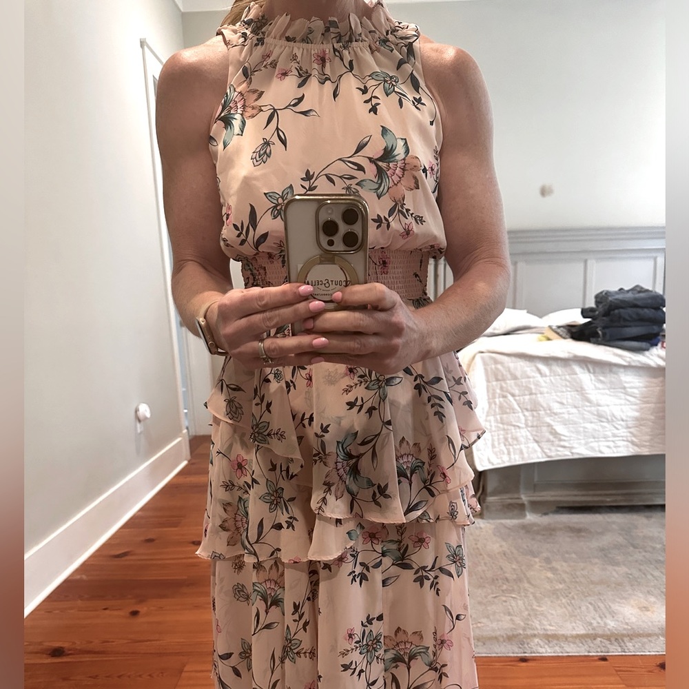 Eliza J pink floral dress